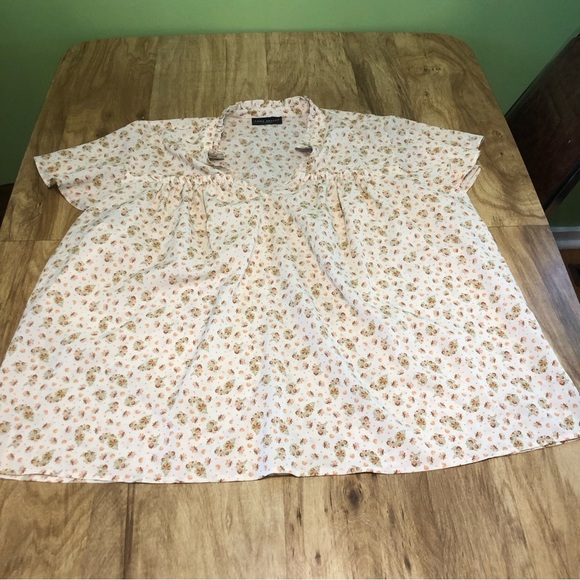 Lane Bryant Autumn Floral Lightweight Short Sleeve Top Womens Plus Size 24 - Picture 1 of 7